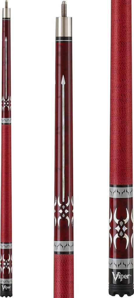 Viper Sinister 58in 2-Piece Billiard-Pool Cue, Burgundy with Pearlized Inlay