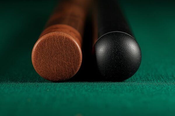Cue Tip Comparison Hero Image - Leather Vs Synthetic